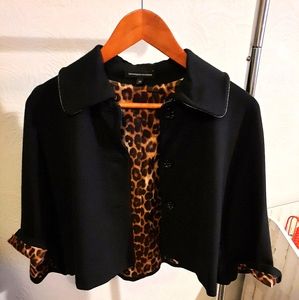 Express Black Cropped Cape Coat